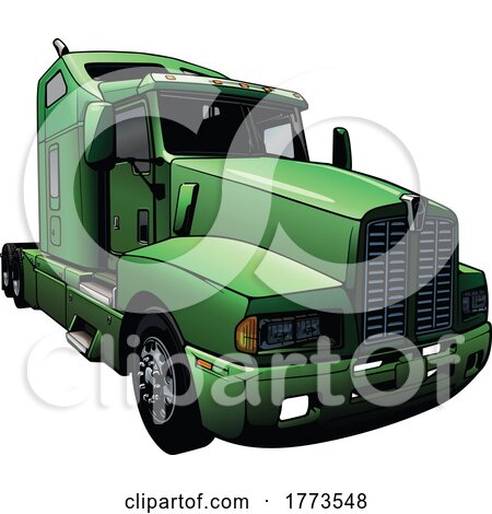 Green Big Rig Truck by dero