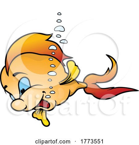 Happy Blue Eyed Goldfish by dero