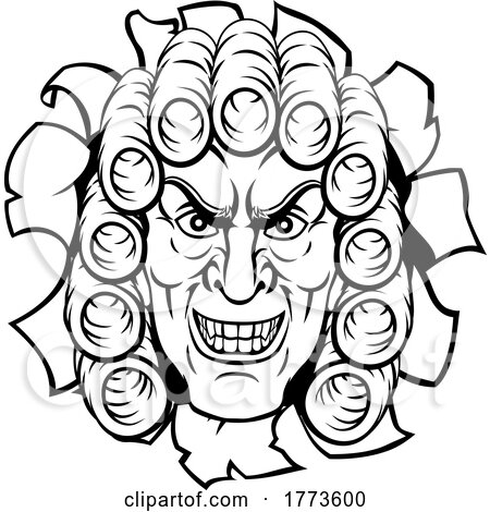Scary Judge Cartoon Character by AtStockIllustration