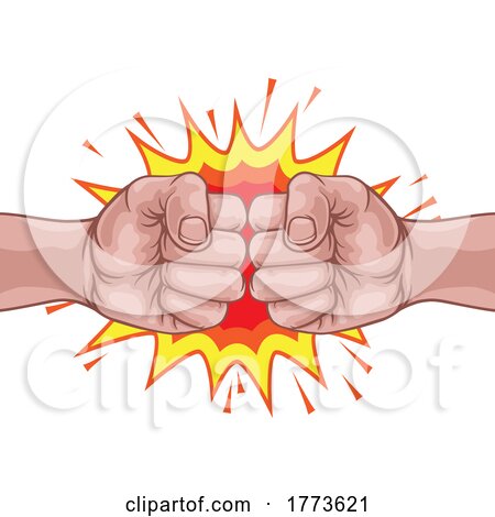 Fist Bump Punch Fists Boxing Cartoon Explosion by AtStockIllustration