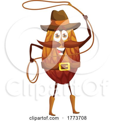Cowboy Almond Food Character by Vector Tradition SM