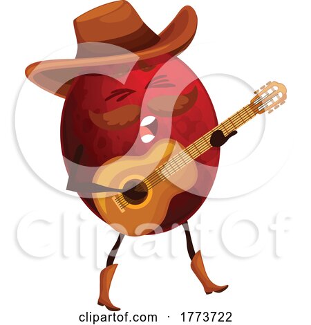 Western Musician Passion Fruit Food Character by Vector Tradition SM