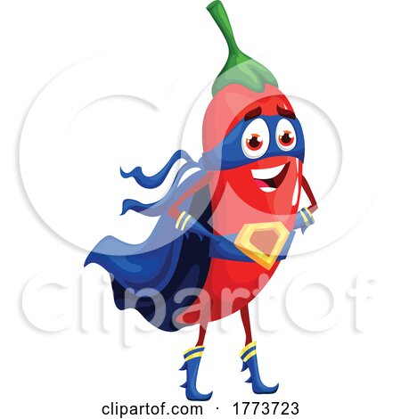 Super Red Pepper Food Character by Vector Tradition SM
