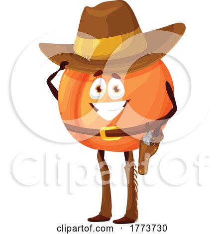 Western Peach Food Character by Vector Tradition SM