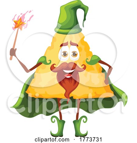 Wizard Tortilla Chip Food Character by Vector Tradition SM