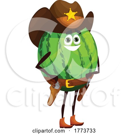 Western Watermelon Food Character by Vector Tradition SM