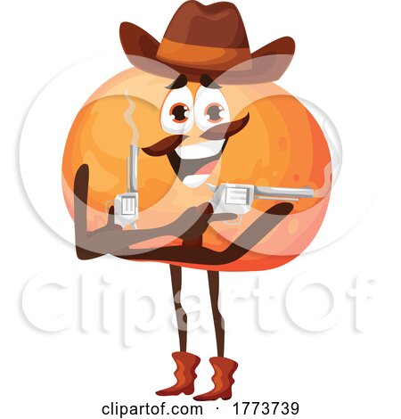 Western Orange Food Character by Vector Tradition SM