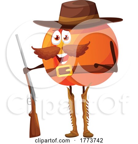 Western Ranger Peach Food Character by Vector Tradition SM