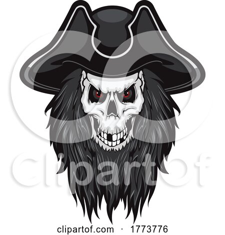 Bearded Pirate Skull by Vector Tradition SM