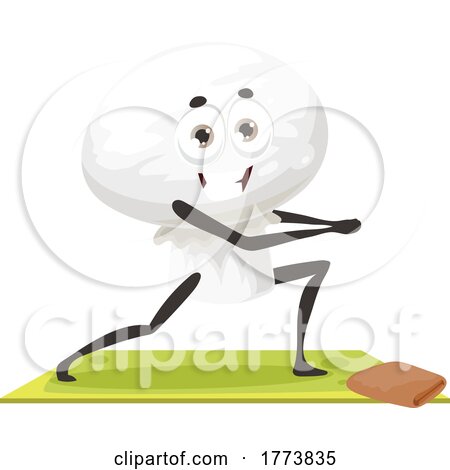 Yoga Mushroom Food Mascot by Vector Tradition SM