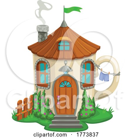 Tea Cup Fairy House by Vector Tradition SM