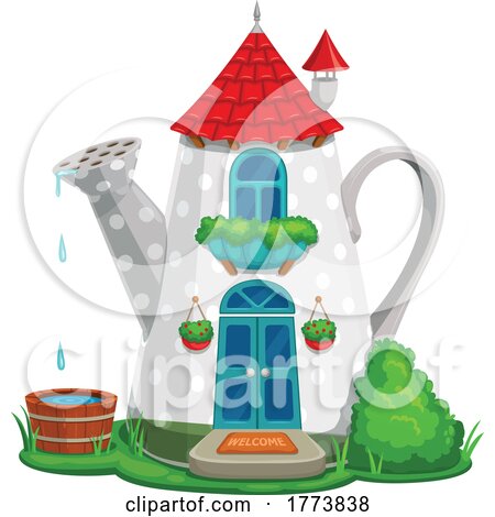 Watering Can Fairy House by Vector Tradition SM