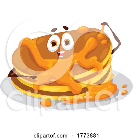 Pancakes Food Mascot by Vector Tradition SM