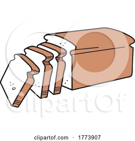Cartoon Loaf of Bread with Slices by Johnny Sajem