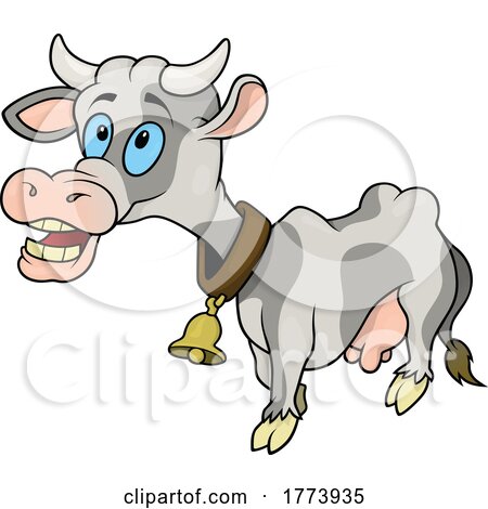 Cartoon Blue Eyed Cow with a Bell by dero