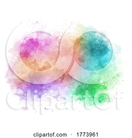 Colourful Watercolour Splatter Background by KJ Pargeter