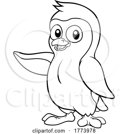 Penguin Bird Coloring Cartoon Wildlife Mascot by AtStockIllustration