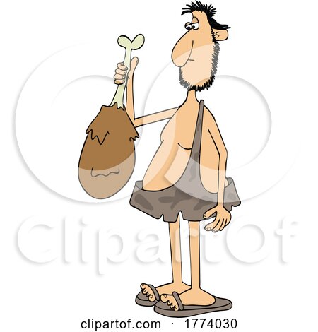 Cartoon Caveman Holding a Drumstick by djart