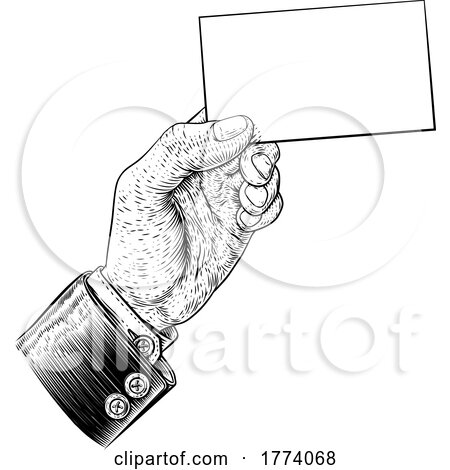 Hand in Suit Holding Business Card Letter Flyer by AtStockIllustration