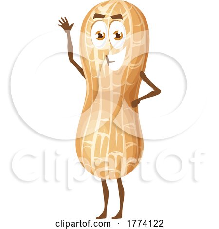 Waving Peanut Food Character by Vector Tradition SM
