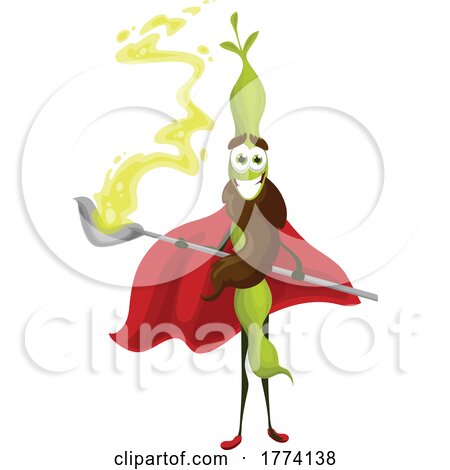 Wizard Pea Pod Food Character by Vector Tradition SM