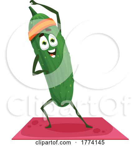 Yoga Cucumber Food Character by Vector Tradition SM