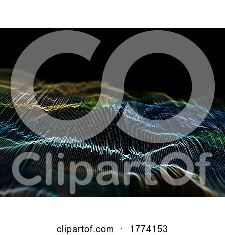 3D Abstract Network Communications Background with Flowing Particles Design by KJ Pargeter
