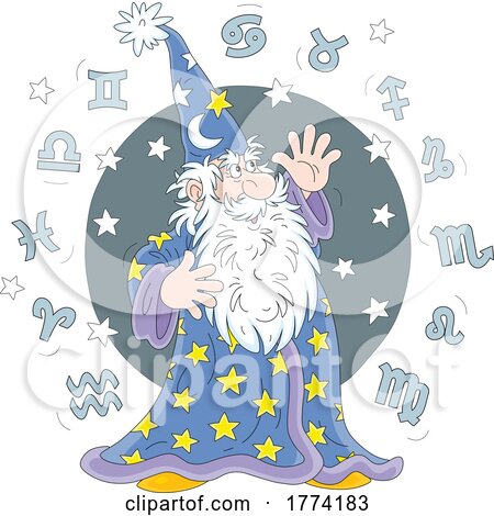 Cartoon Zodiac Wizard by Alex Bannykh
