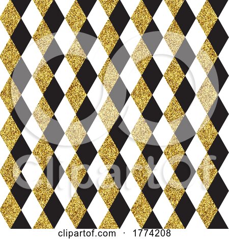 Diamond Pattern Background with Gold Glitter by KJ Pargeter