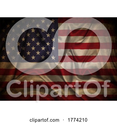 Grunge Style Realistic American Flag Background by KJ Pargeter