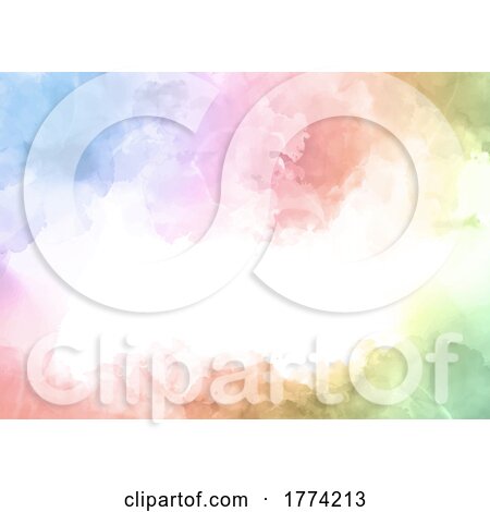 Pastel Rainbow Coloured Watercolour Background by KJ Pargeter