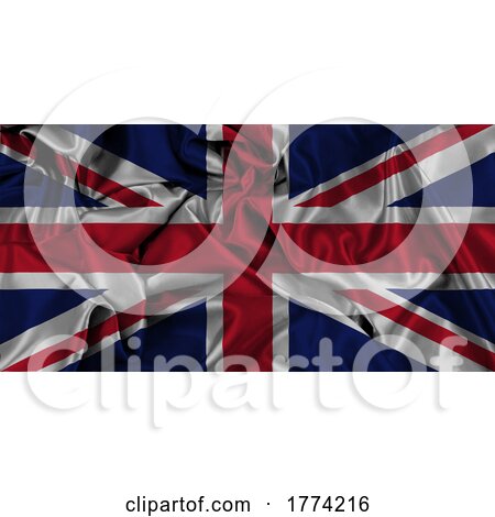 Realistic Union Jack Flag Background with Folds and Creases by KJ Pargeter