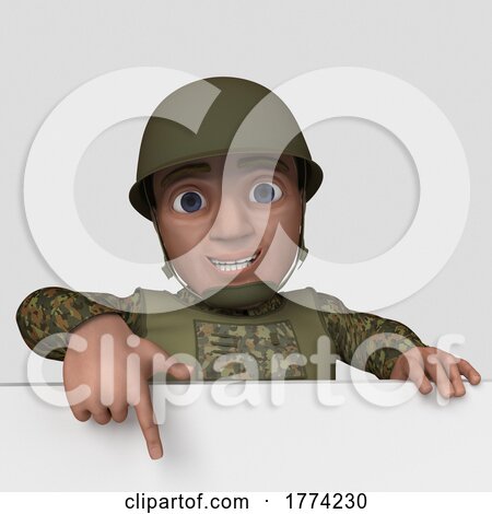 3D Cartoon Soldier Character by KJ Pargeter