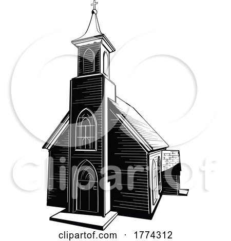 Black and White Church by dero