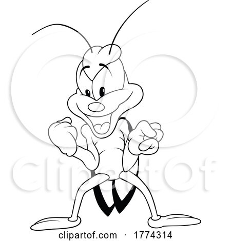 Cartoon Black and White Evil Beetle by dero