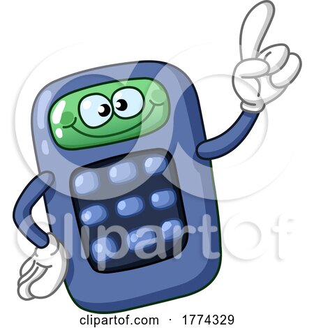 Cartoon Calculator Mascot Holding up a Finger by yayayoyo