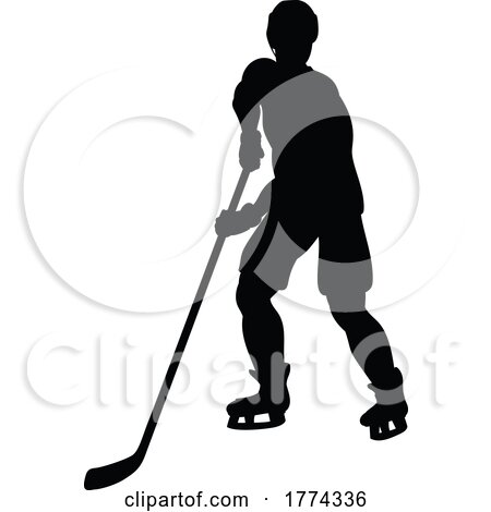 Hockey Player Sports Silhouette by AtStockIllustration
