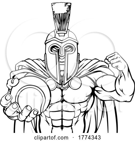 Spartan Trojan Tennis Sports Mascot by AtStockIllustration