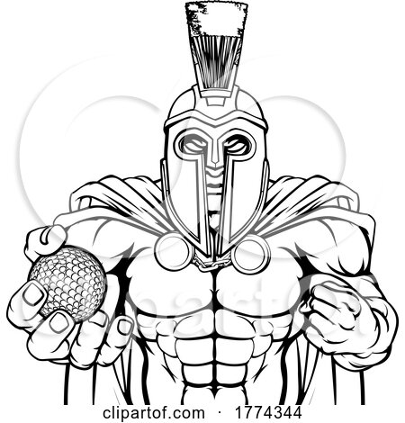 Spartan Trojan Golf Sports Mascot by AtStockIllustration