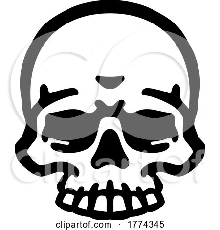 Skull Grim Reaper Cartoon Skeleton Head by AtStockIllustration