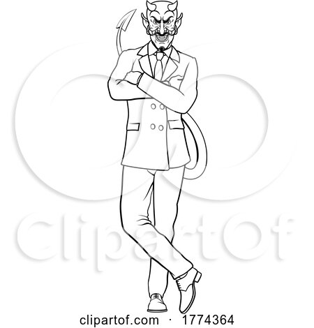Devil Evil Businessman in Suit by AtStockIllustration