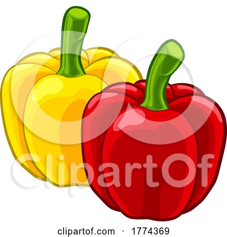 Bell Sweet Peppers Vegetable Cartoon Food by AtStockIllustration