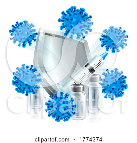 Protect Vaccine Silver Shield Vaccination Concept by AtStockIllustration