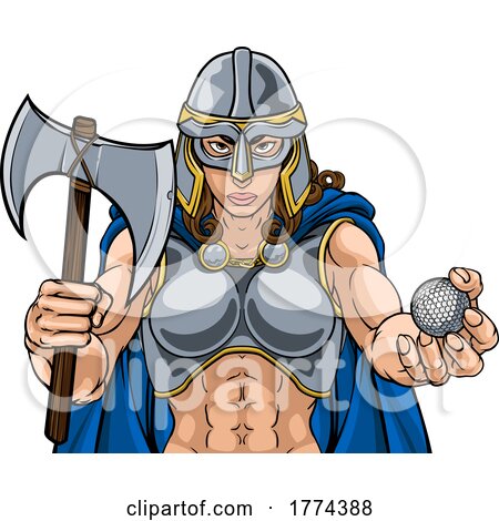 Viking Trojan Celtic Knight Golf Warrior Woman by AtStockIllustration