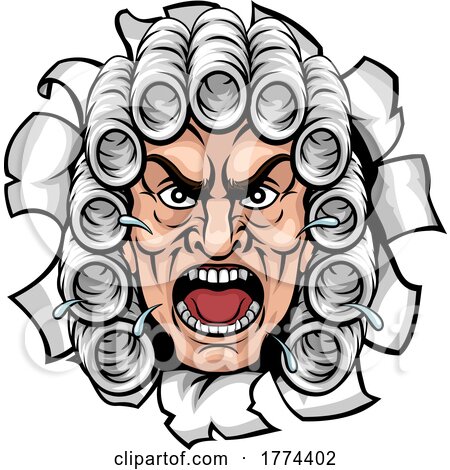 Angry Judge Cartoon Character by AtStockIllustration