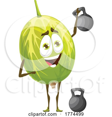 Melon Using Kettle Bells Food Mascot by Vector Tradition SM