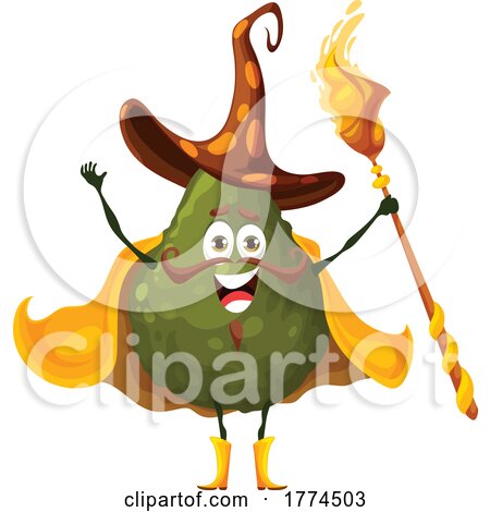 Avocado Wizard Food Mascot by Vector Tradition SM