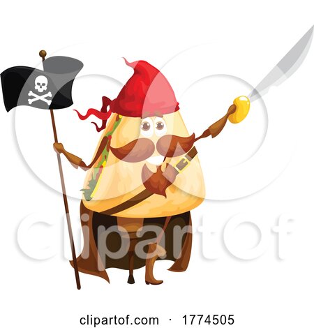 Quesadilla Pirate Food Mascot by Vector Tradition SM