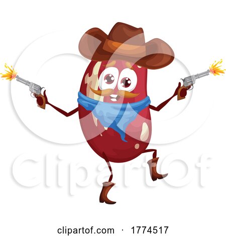 Cowboy Bean Food Mascot by Vector Tradition SM