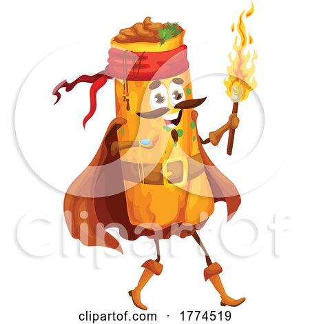 Pirate Enchilada Food Mascot by Vector Tradition SM